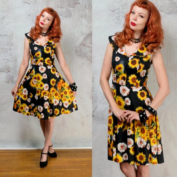 Voodoo Vixen sunflower summer dress size small. - Picture 1 of 6